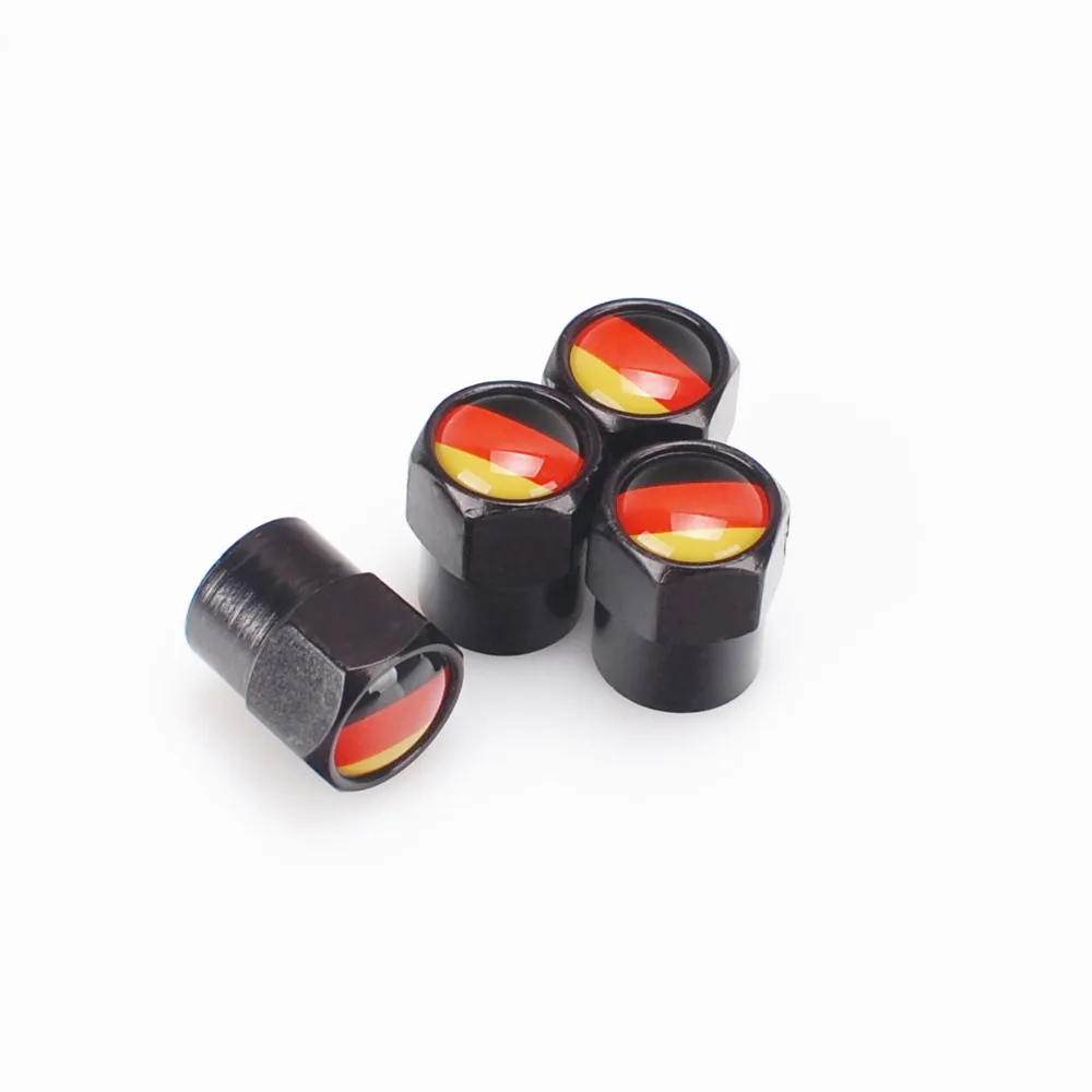 4 шт./компл. металлический Пособия по немецкому языку флаг логотип вентиля