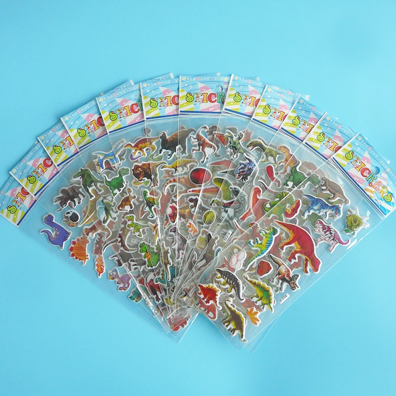 12 шт./лот милые наклейки динозавра животное Юрского периода 3D Мультяшные