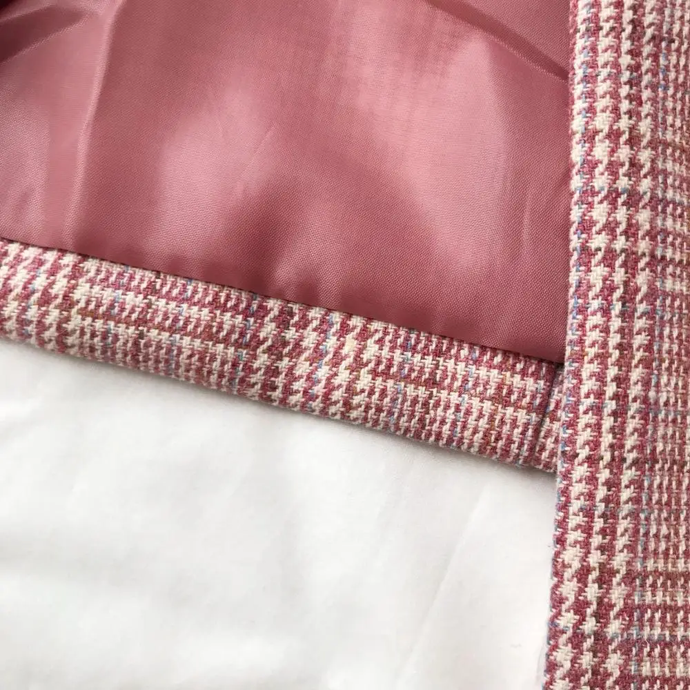 

Wool Double Breasted Blazer Office Ladies Plaid Blazer Long Sleeve Loose Suit Coat Jacket Chic Women Blazers Female 2019 WB13