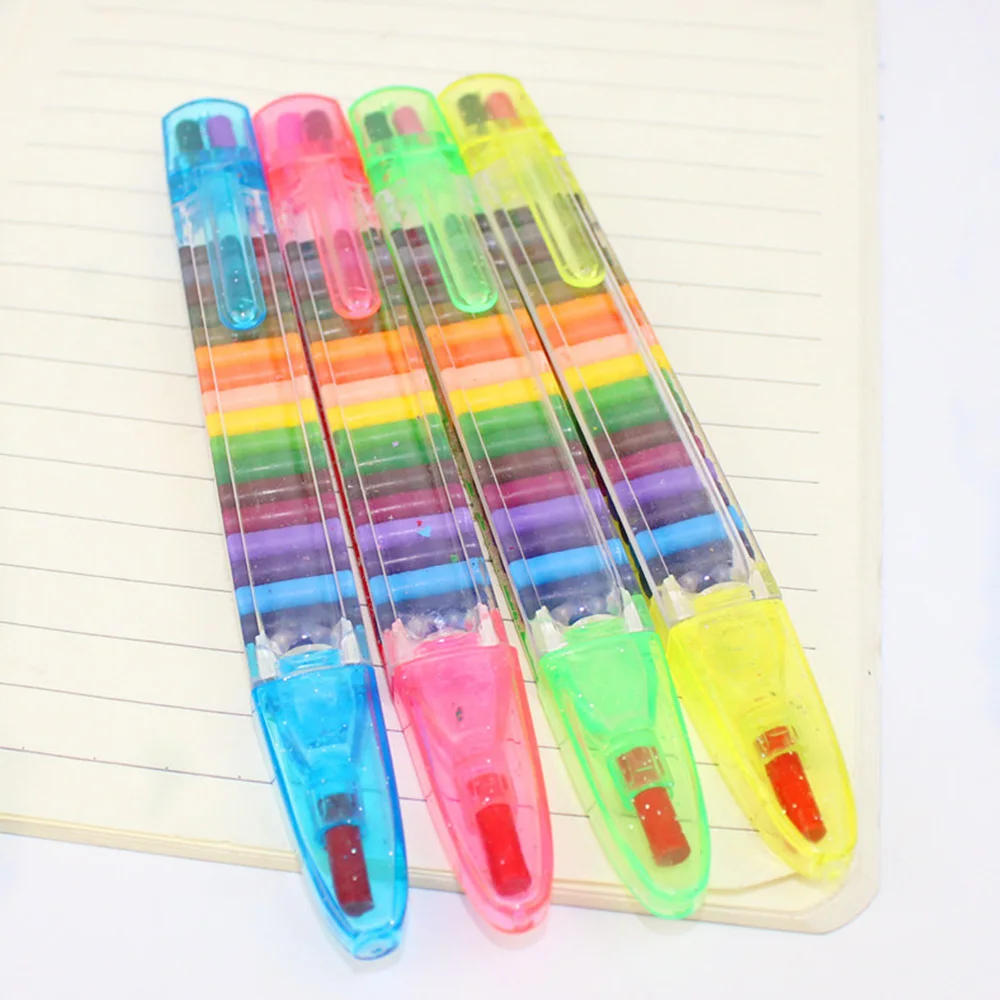 Блестящие Развивающие детские игрушки для рисования восковые карандаши Детские