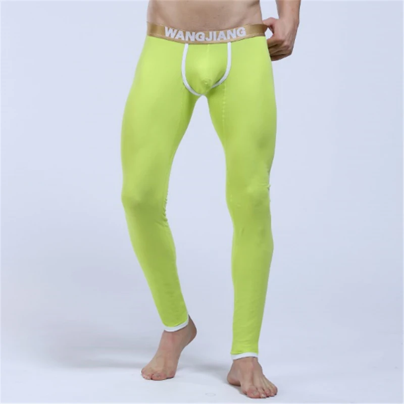 Мужские теплые кальсоны с большим карманом для пениса удобная Пижама зимние