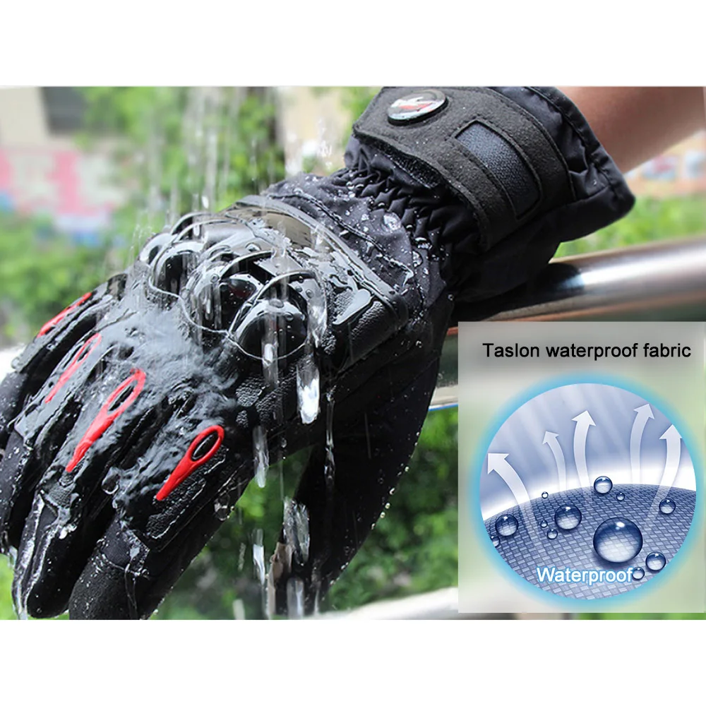 Pro-biker зимние мотоциклетные перчатки теплые водонепроницаемые защитные
