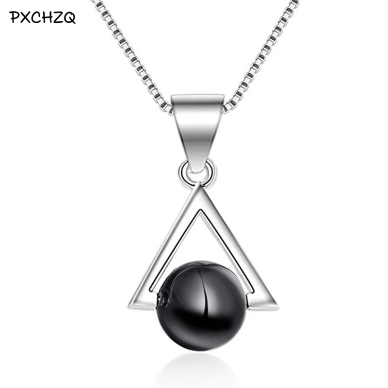 Черный кулон женский серебряный цвет ювелирные изделия простой и элегантный топ