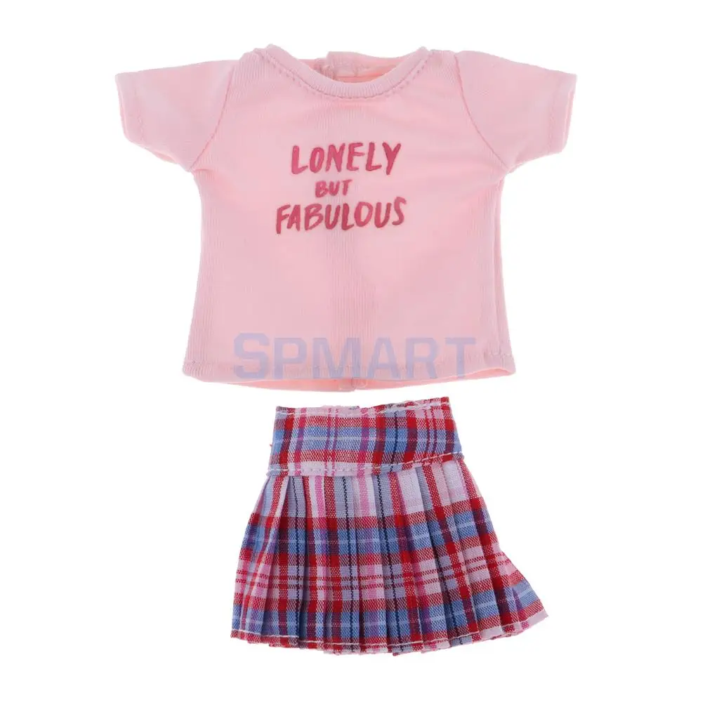 Стильная рубашка с коротким рукавом плиссированная юбка костюм для 12 дюймового