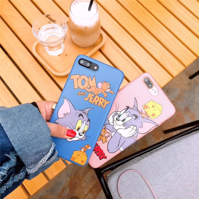 Забавный мультяшный чехол для iPhone X XS Max XR милый кот Том Джек iphone 8 7 6 S Plus Мягкий IMD