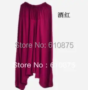 Женские свободные шаровары однотонные хлопковые Капри с эластичным поясом