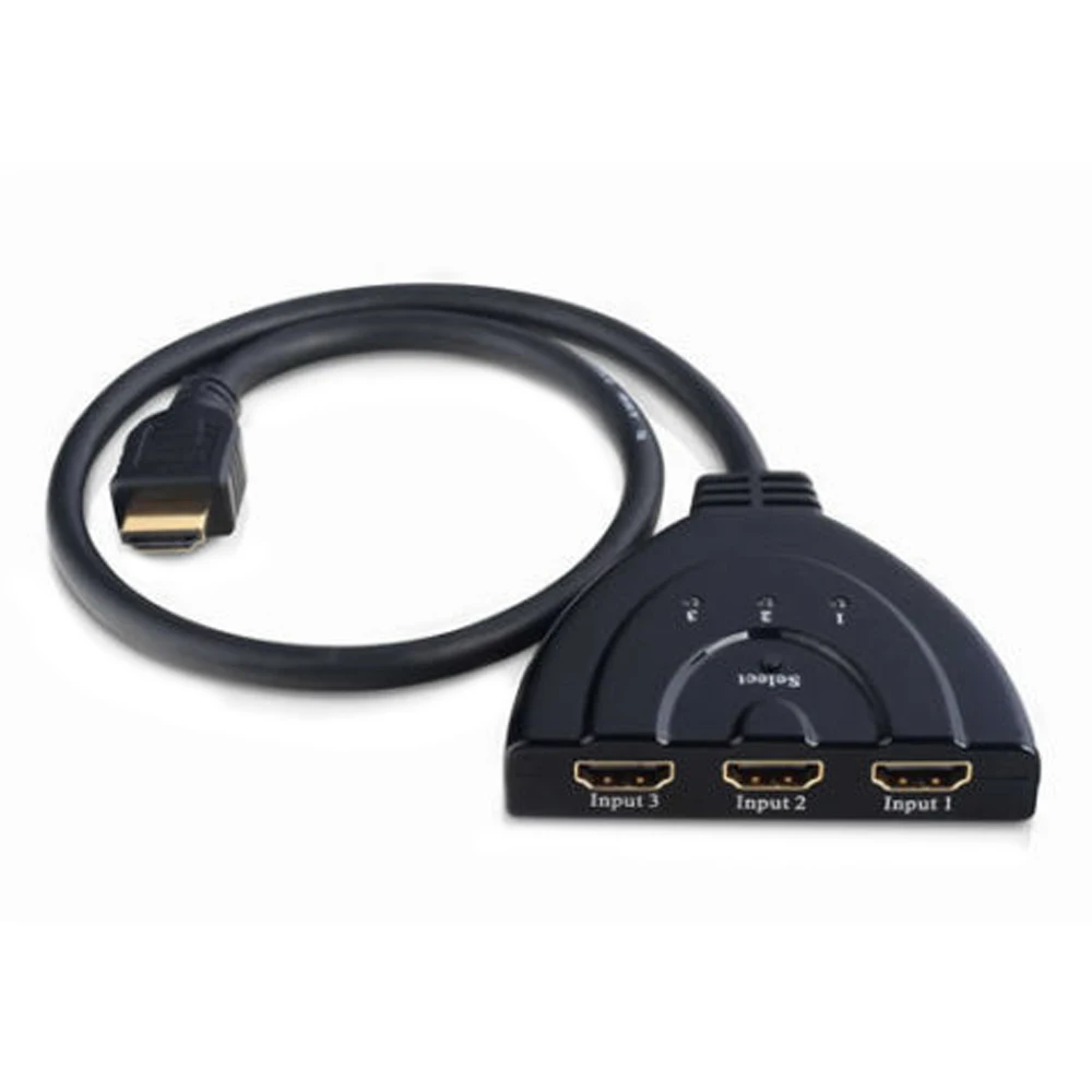 3 порта HDMI переключатель коробка адаптер с кабель Разъем концентратор в 1 выход