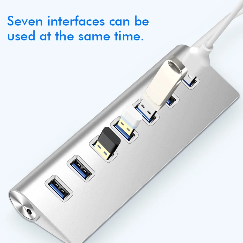USB 3 0 концентратор алюминий 7 портов HUB высокая скорость 5 Гбит/с несколькими