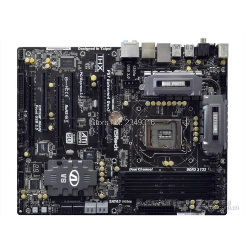 Для материнской платы ASRock P67 Extreme4 Gen3 использоваться для настольных ПК 1155 Материнская плата P67 гнездо LGA1155 DDR3 SATA2 USB2.0