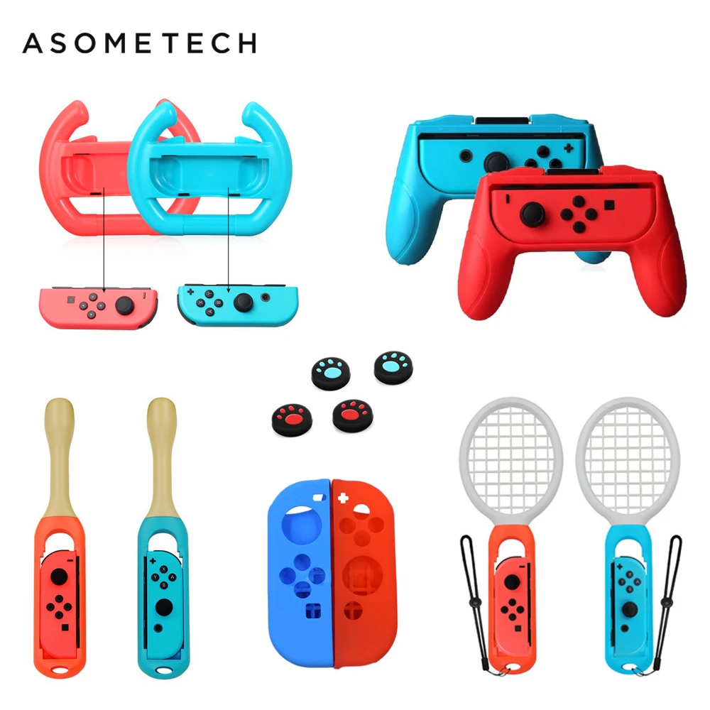 14 в 1 аксессуары для контроллера Nintendo Switch ручки теннисной ракетки барабанная
