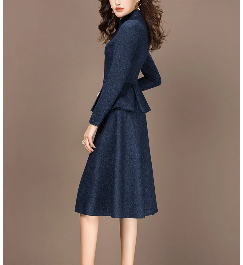 2 piece outfits for women Fashion Autumn Winter Two Piece Set ELegant Office Lady Suit Plus Size 3XL casaco feminino LX439