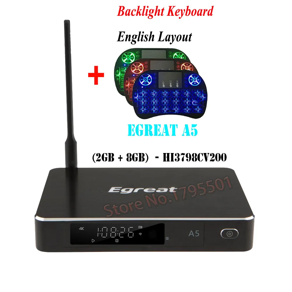 Egreat A5 Smart Android tv Box 3D 4K UHD медиаплеер и HDR USB3.0 SATA OTA Blu-Ray диск Dolby Ture HD DTS-HD [Русский Английский] - Цвет: A5 N Backlit English