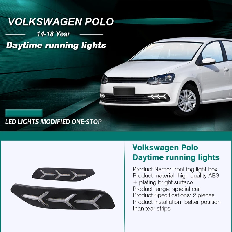 Дневные ходовые огни DRL светодиодный для Volkswagen polo 2014 2015 2016 2017 2018 белый