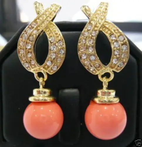 

FREE shipping> >>>Jewellery Beautiful Pink coral Earring