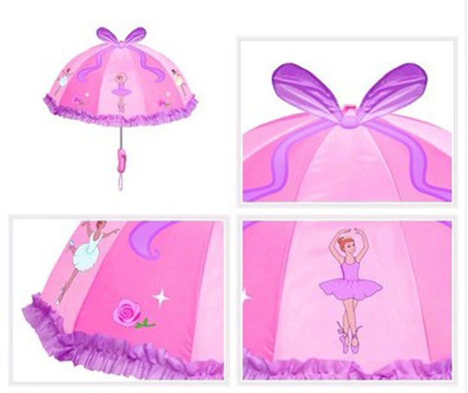 Новый мультяшный балетный зонт принцессы для девочек защита от солнца и дождя