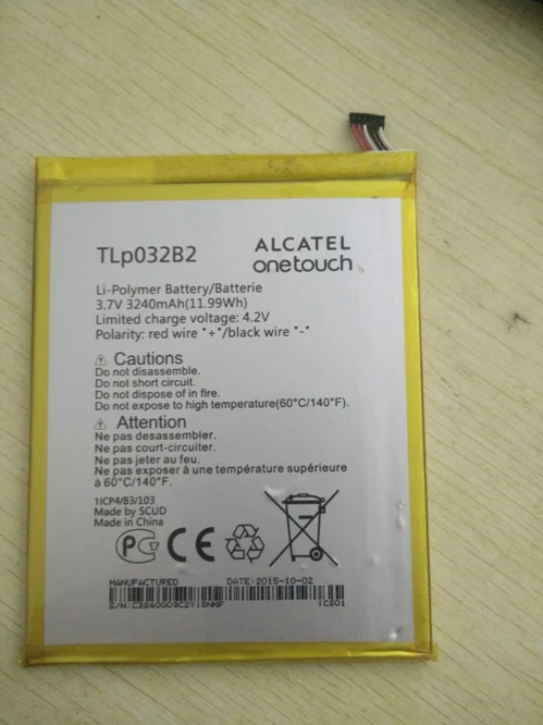 Литиевая батарея для планшета 3240 мАч TLp032B2 ALCATEL onetouch pop 7 P310A P310 Pixi 9006 Вт б/у |