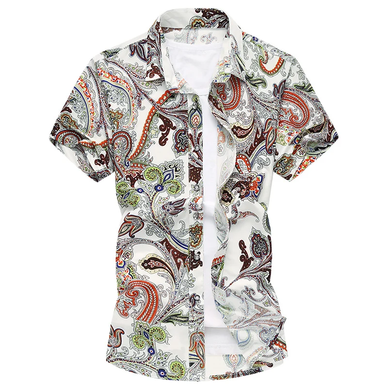2017 новая летняя Стильная мужская рубашка модная для отдыха большой размер