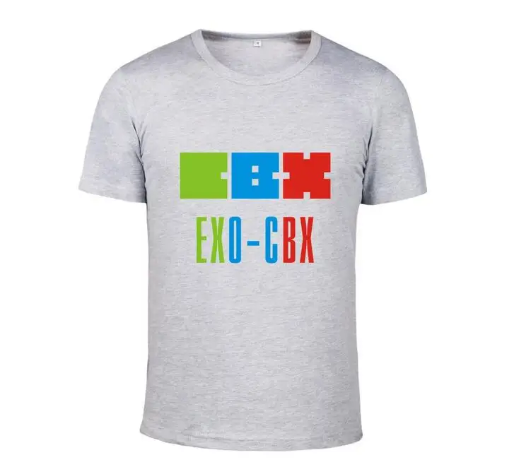 Kpop exo cbx album hey mama футболка с круглым вырезом и короткими рукавами надписью L supporting