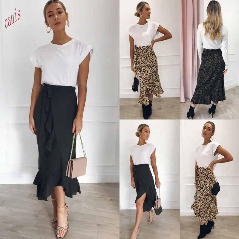 Модные женские длинные рукава леопардовый принт Boho длинное женское платье-макси