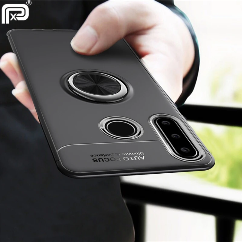 Чехол подставка с магнитным кольцом для OPPO Realme 3 силиконовая Мягкая задняя крышка