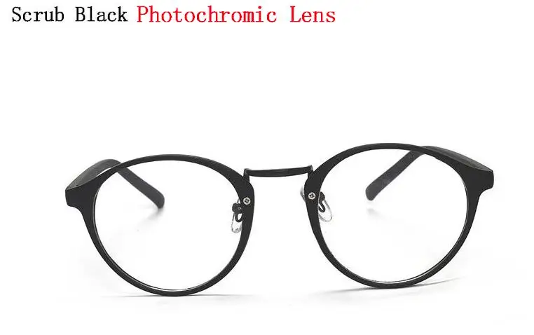 Photochromic Lens Ретро Круглые унисекс фотохромные очки для близорукости астигматизм оптические очки по рецепту для мужчин женщин студентов на заказ R5 - Цвет оправы: Photochromic Lens