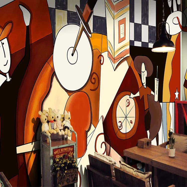 3D обои на заказ для диеты пиццы ресторана ручная работа абстрактные фигурки