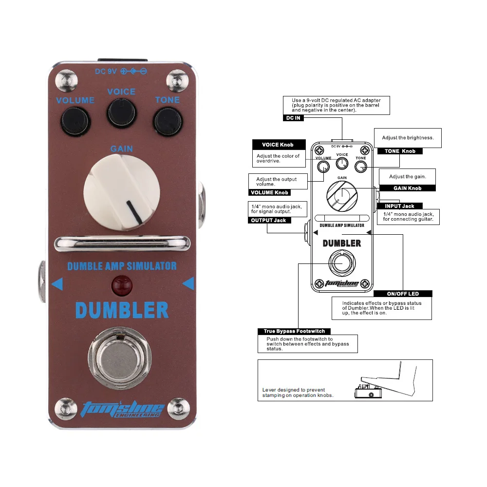 Аксессуары для гитары гитара фирмы Арома педаль Tom's Line Engineering ADR 3 Dumbler Dumble Amp