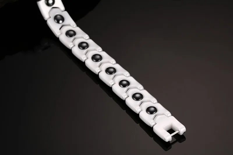 Бело-золотые Цвет 18 см из нержавеющей стали Керамические Магнитный Браслет