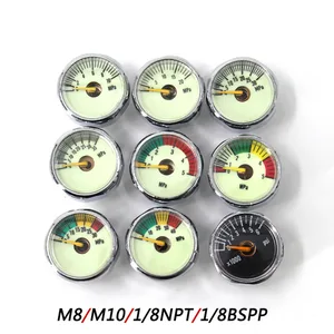 PCP Пейнтбол Airforce акваланг Din регулятор клапана насос M8x1 M10x1 световой Мини манометр 203040 МПа 1 дюйм