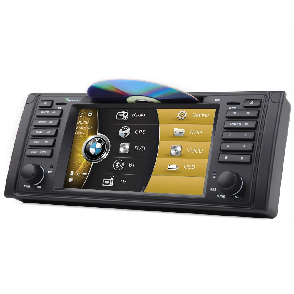 EONON D5201Z специально для BMW E391996/1997/1998/1999/2000/2001/2002/2003 7 &quotцифровой Сенсорный экран