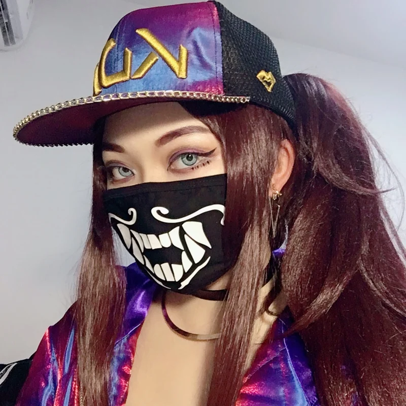 Фото Прямая поставка кепка для косплея Kda Akali бейсболка игры LOL кепки женщин и мужчин Прямая поставка кепка для косплея Kda Akali бейсболка игры LOL кепки женщин и мужчин