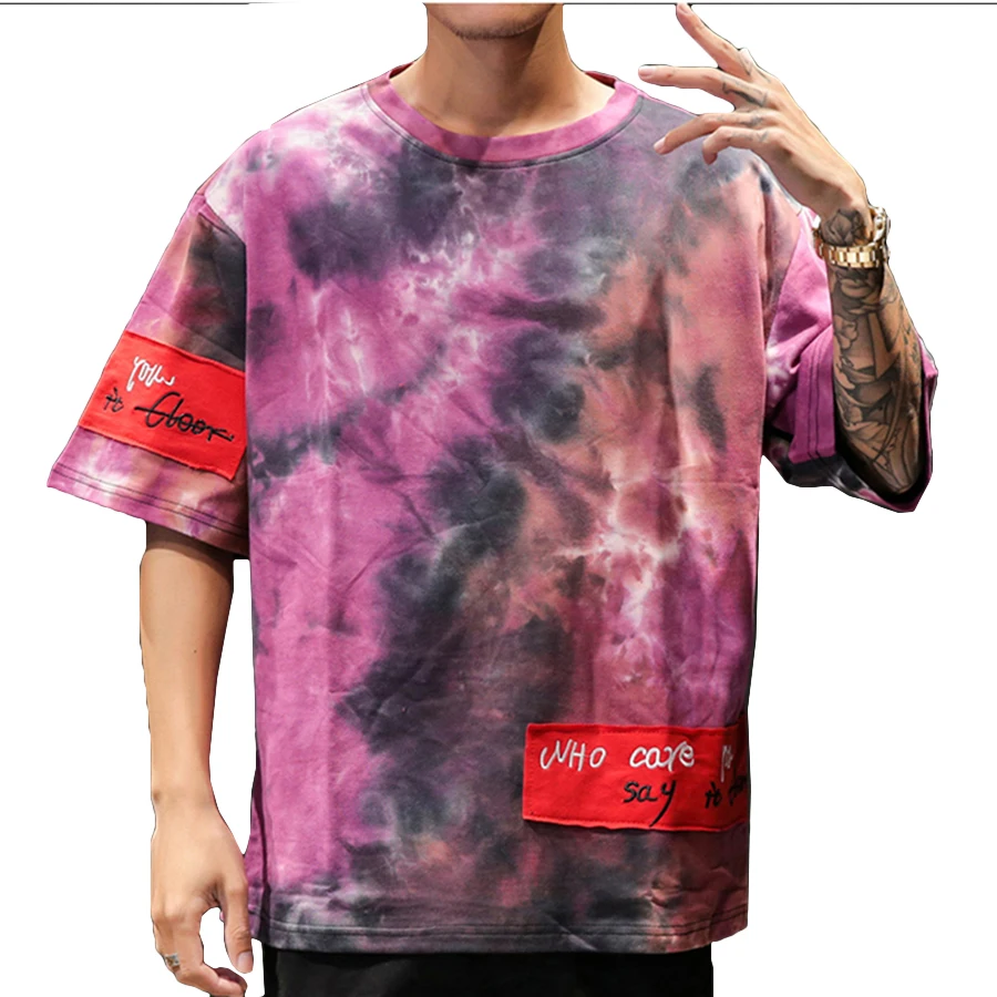 Psychedelic футболки для мужчин лето Swag граффити красочная растекшаяся краска чернильный принт Рок Рэп крутые мужские s футболки высокий уличный скейтборд
