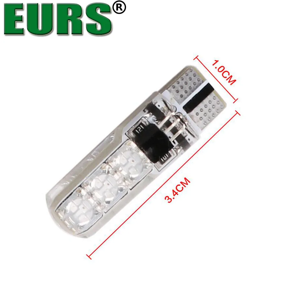 

EURS 1 SET 5050 SMD RGB LED T10 194 168 W5W Motorcycle Wedge Light Clearance Lights 16 Color LED Light Bulb with Remote Control