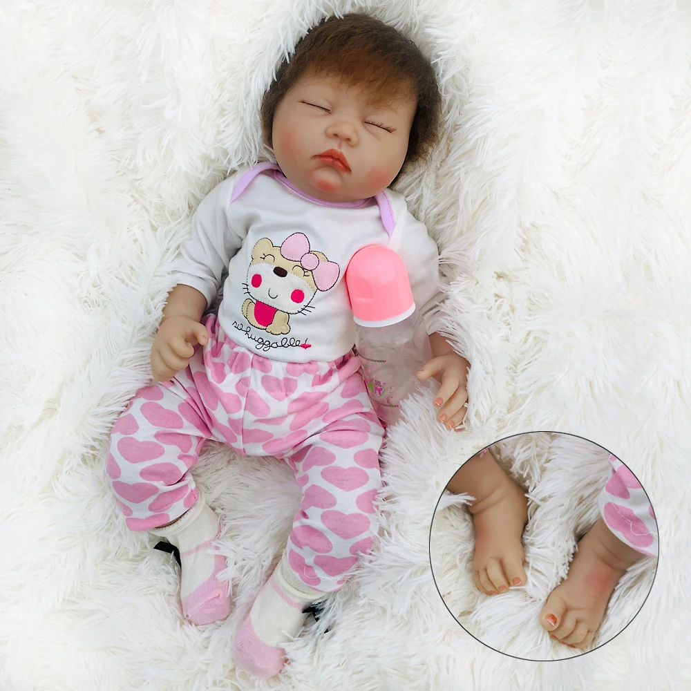 OtardDolls 21 дюймов силиконовые Reborn Детские куклы спящие девочки детские живые мягкие игрушки для букетов куклы Bebe Reborn игрушки