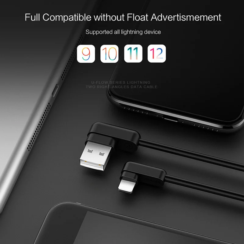 Usb кабель для iPhone X 8 7 6 5 6s plus двойной L изгиб 2А usb синхронизации type C зарядное