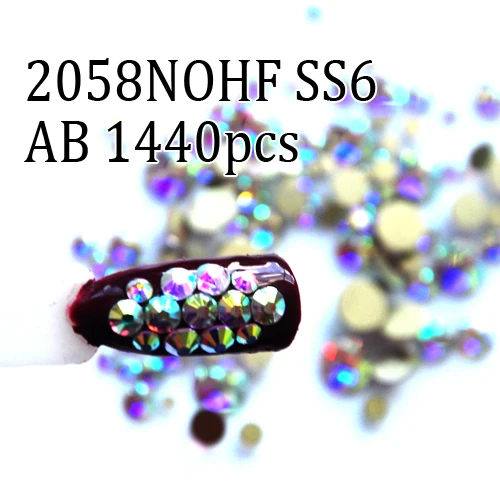 SS6 AB 1440pcs Бисер для ногтей DIY Стразы AB Siam Хрустальная стеклянная Икра крошечные 3D микро ногти искусство Pedrarias Маникюр украшение - Цвет: SS6 AB 1440pcs