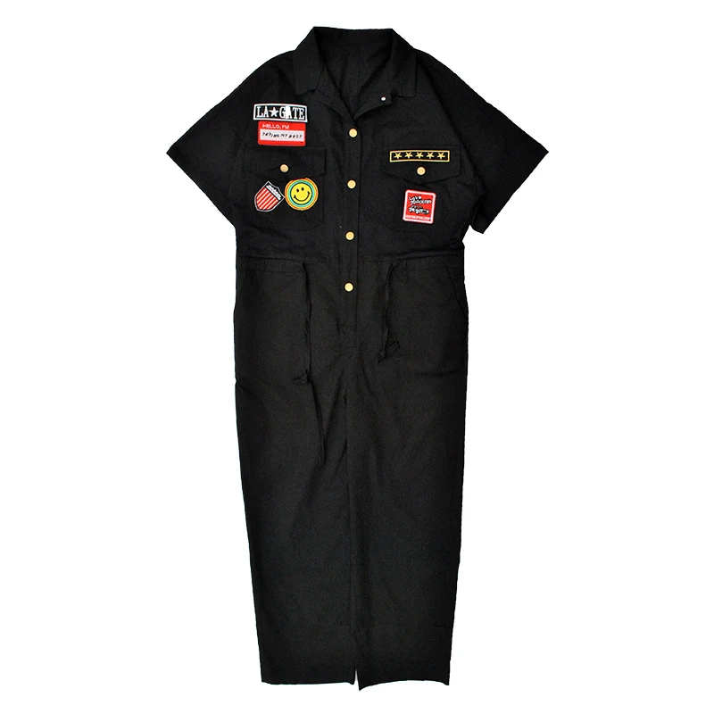 Хлопковый женский комбинезон с завышенной талией модные однотонные комбинезоны