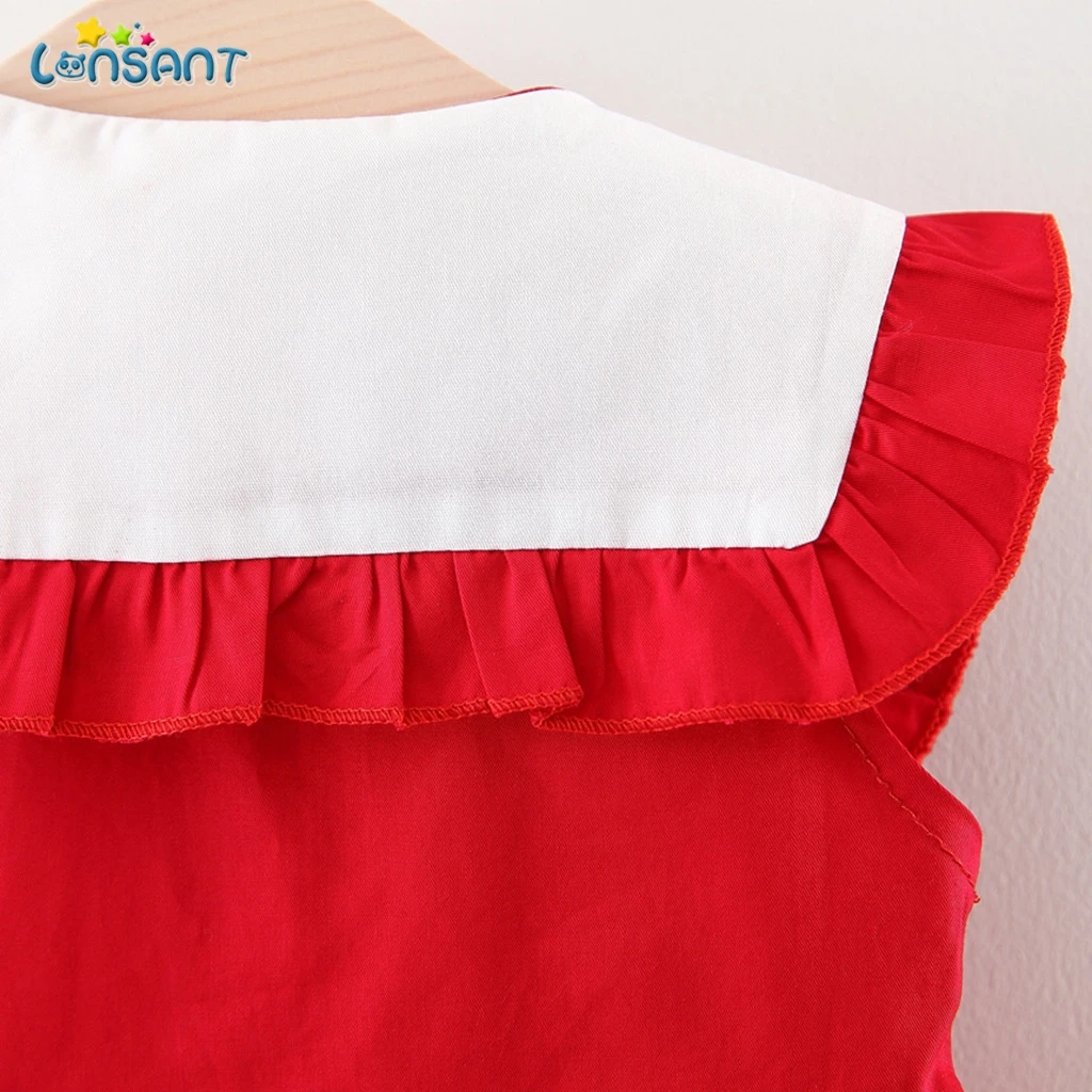 Платье для девочек с принтом на пуговицах оборками | Детская одежда и обувь