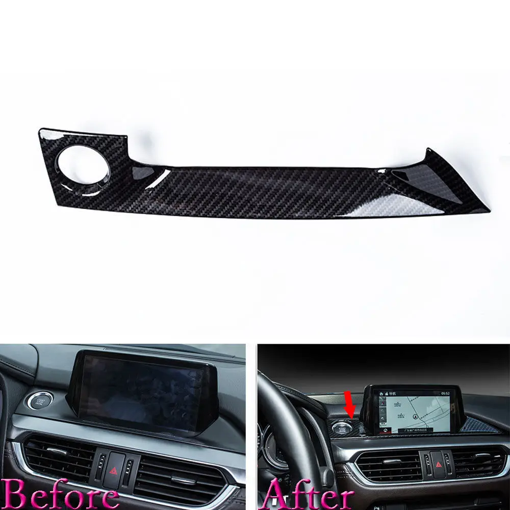 

Чехол для кнопки включения и остановки двигателя автомобиля, из углеродного волокна, подходит для Mazda 6 Atenza 2017