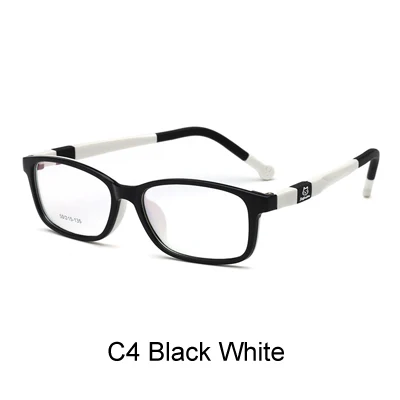 C4 Black White Ralferty детские очки в оправе ультра-светильник TR90 силиконовые очки Мультяшные кошачьи очки оправа детские очки по рецепту O6006 - Цвет оправы: C4 Black White