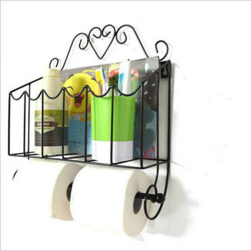 

European Iron Bathroom Towel Rack Magazine Book Hoder Newspaper Rack Hanging Bathroom Paper Rack Shelf Storage Rack Holder