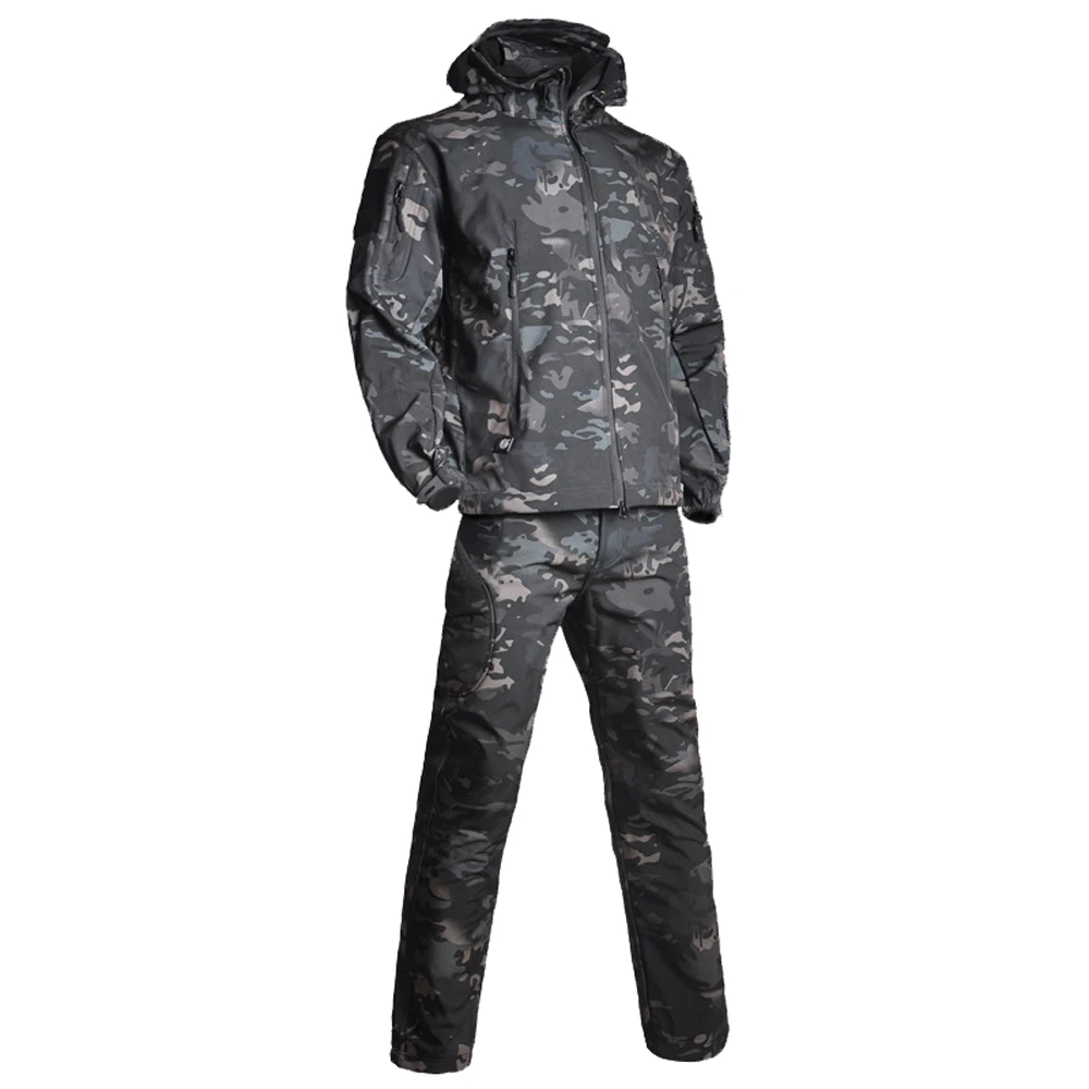 Зимняя мужская Тактическая Военная форма, одежда, водонепроницаемая армейская Боевая куртка+ штаны, софтшелл TAD, Мужская камуфляжная одежда для охоты