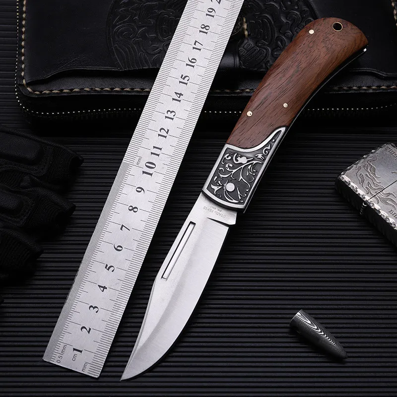 

2021 New Free Shipping High Hardness Wood Handle Tactical Folding Knife Survival Outdoor Camping Hunting Fruit Knives EDC Tools