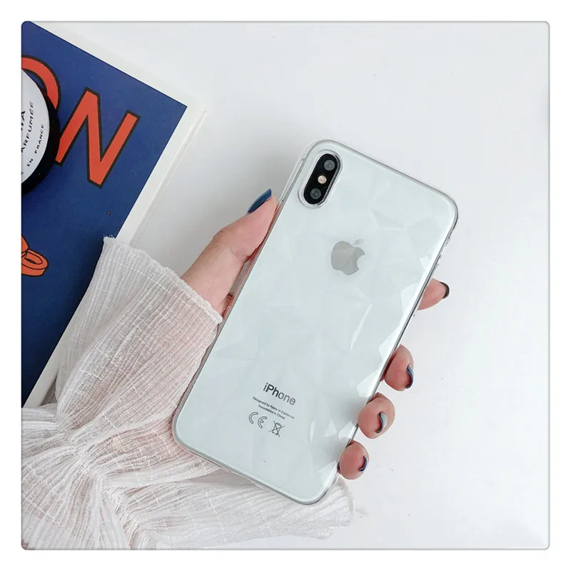 b Чехол для телефона SUYACS ярких цветов с геометрическим бриллиантом для iPhone 11 Pro Max 7 8 Plus X XR XS Max 6 6s Plus, мягкий чехол-накладка из ТПУ - Цвет: b