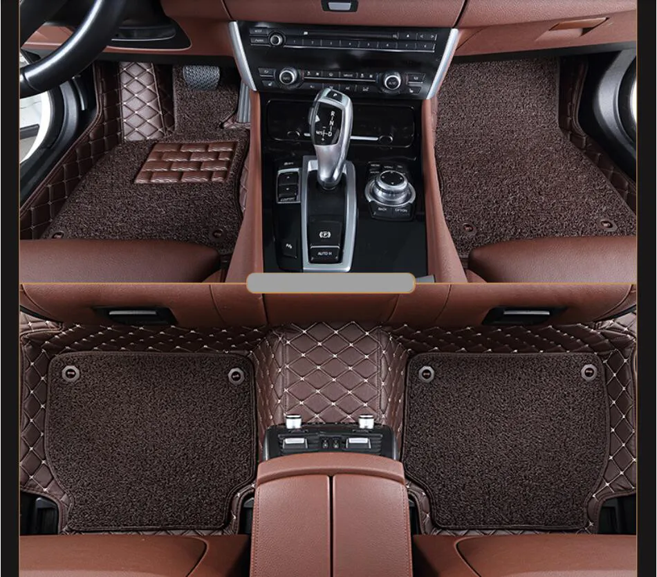 

Auto Floor Mats For BMW F20 116 118 120 125 M135i 2012-2017 Foot Carpets Mat High Quality Embroidery Leather Wire coil 2 Layer