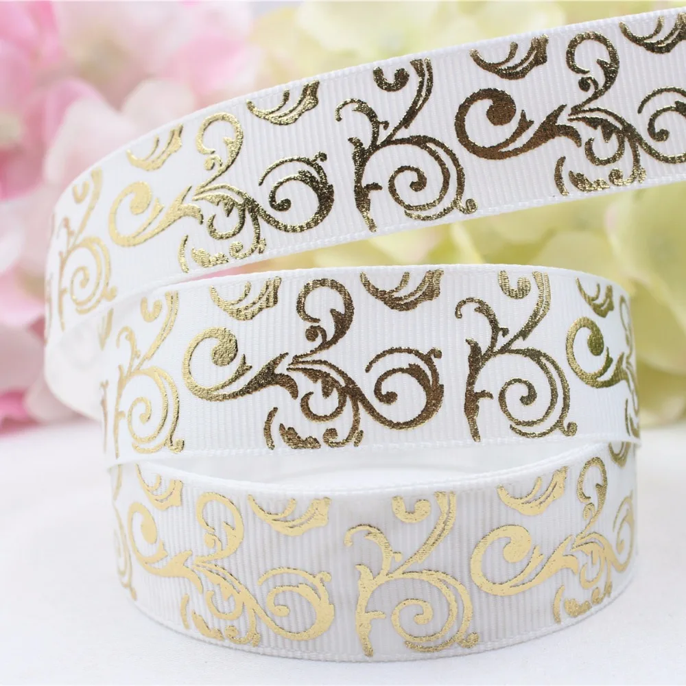 

16728-13F, 10 yards / 22 mm roll bronzing ribbon, decorative wedding party favor, gift packaging materials, color optional.