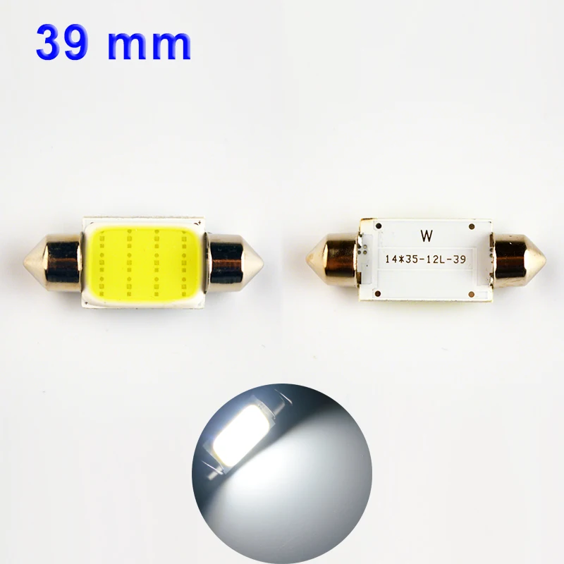 Hippcron гирлянда COB светодиодный светильник 31 мм 36 39 42 C5W DC12V 12 чипов белый цвет