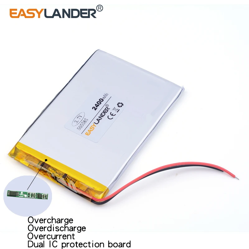 3 шт./лот 7 в литий-ионная полимерная аккумуляторная батарея 505585 2400 мАч мобильный