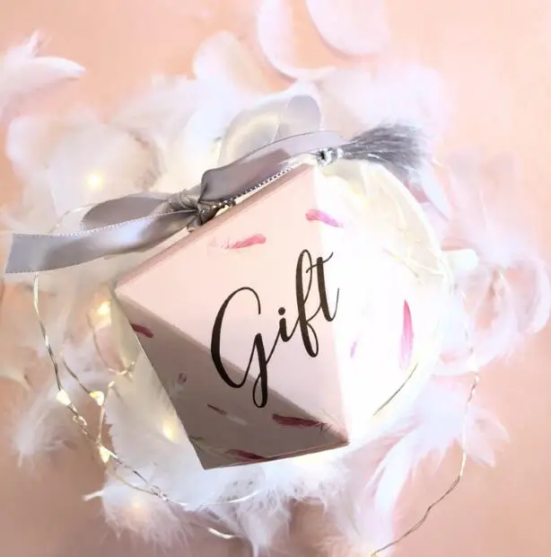 50 шт. розовые перья подарок свадебные сувениры в виде алмазов конфеты Подарочная