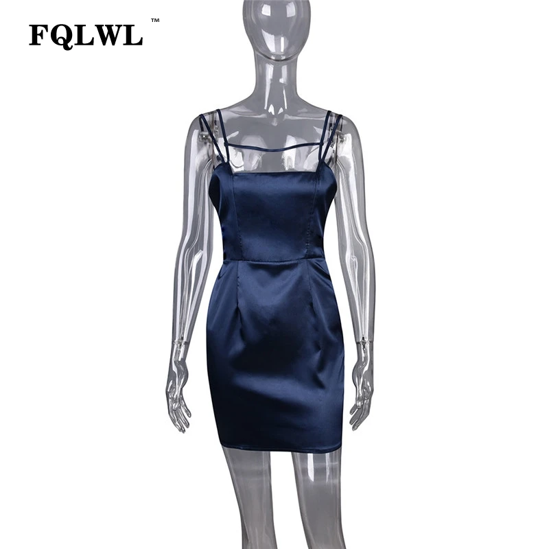 FQLWL Сексуальное Женское летнее платье 2018 на тонких бретельках с открытой спиной